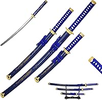 Vista 1 de Snake Eye Tactical Juego de katana samurái de 3 piezas con diseño de dragón de dos tonos