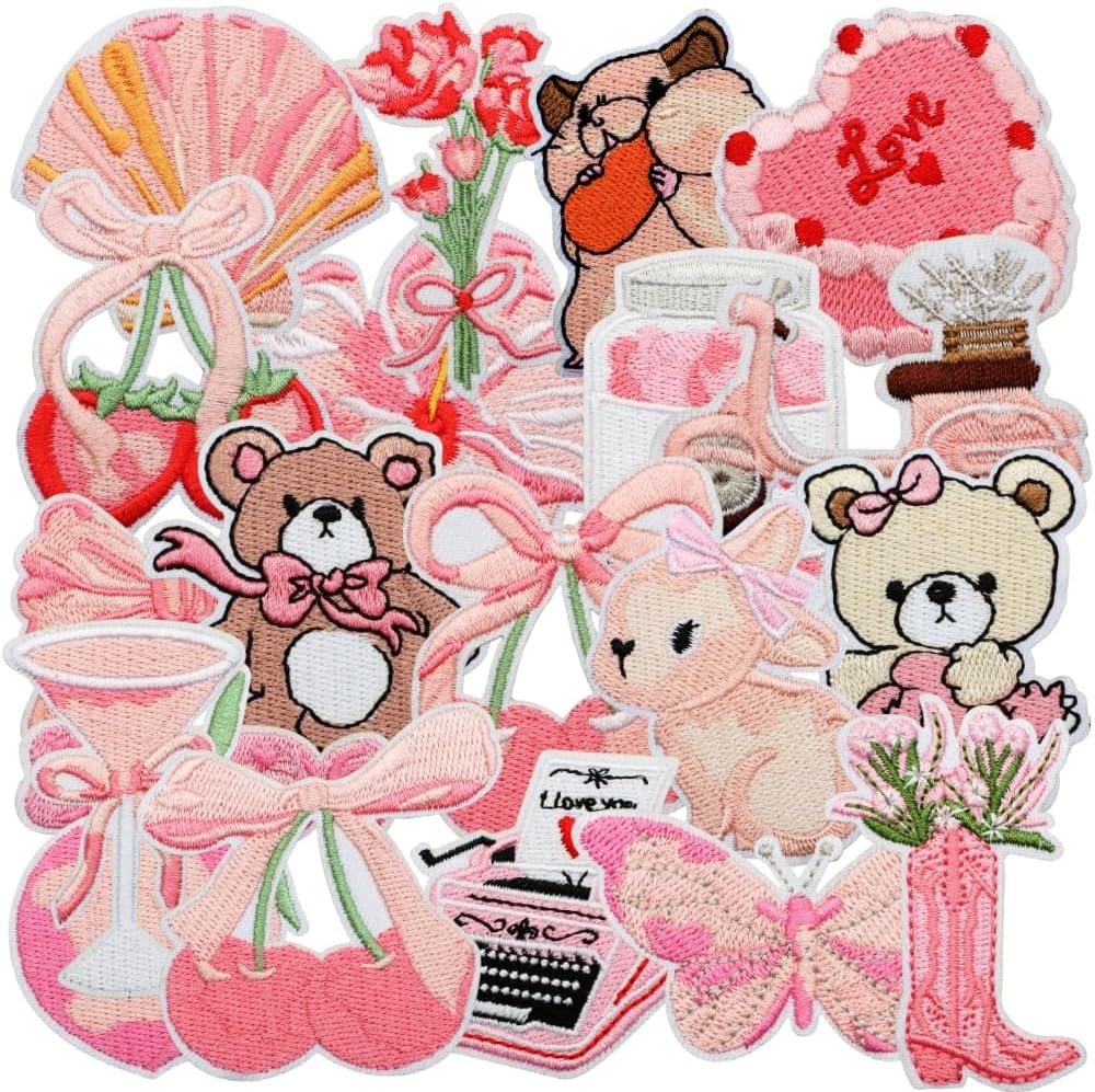 112 Pcs Embroidered Iron on Patch Flower Star Heart Theme,Iron on/Sew on Patch Cute Decorative Appliques for Clothes,Backpacks,Hats,Jeans,DIY Decoration & Repair