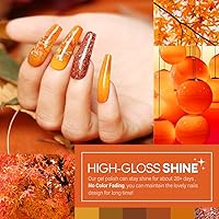 Vista 4 de modelones Kit de esmalte de uñas en gel de 20 colores, conjunto de esmalte en gel de otoño e invierno que se remueve con remojo, kit de esmalte