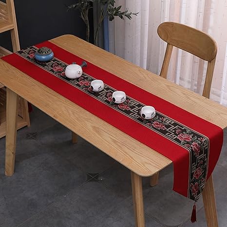 Amazon センターテーブルクロス 鯉柄 花柄 新年祝い クリスマス 雰囲気アップ インテリア テーブル装飾 良い手触り おもてなし 防塵 お手入れ簡単 ホームデコレーション ダイニング 新居祝い 喫茶店 カフェ レッド テーブルクロス オンライン通販