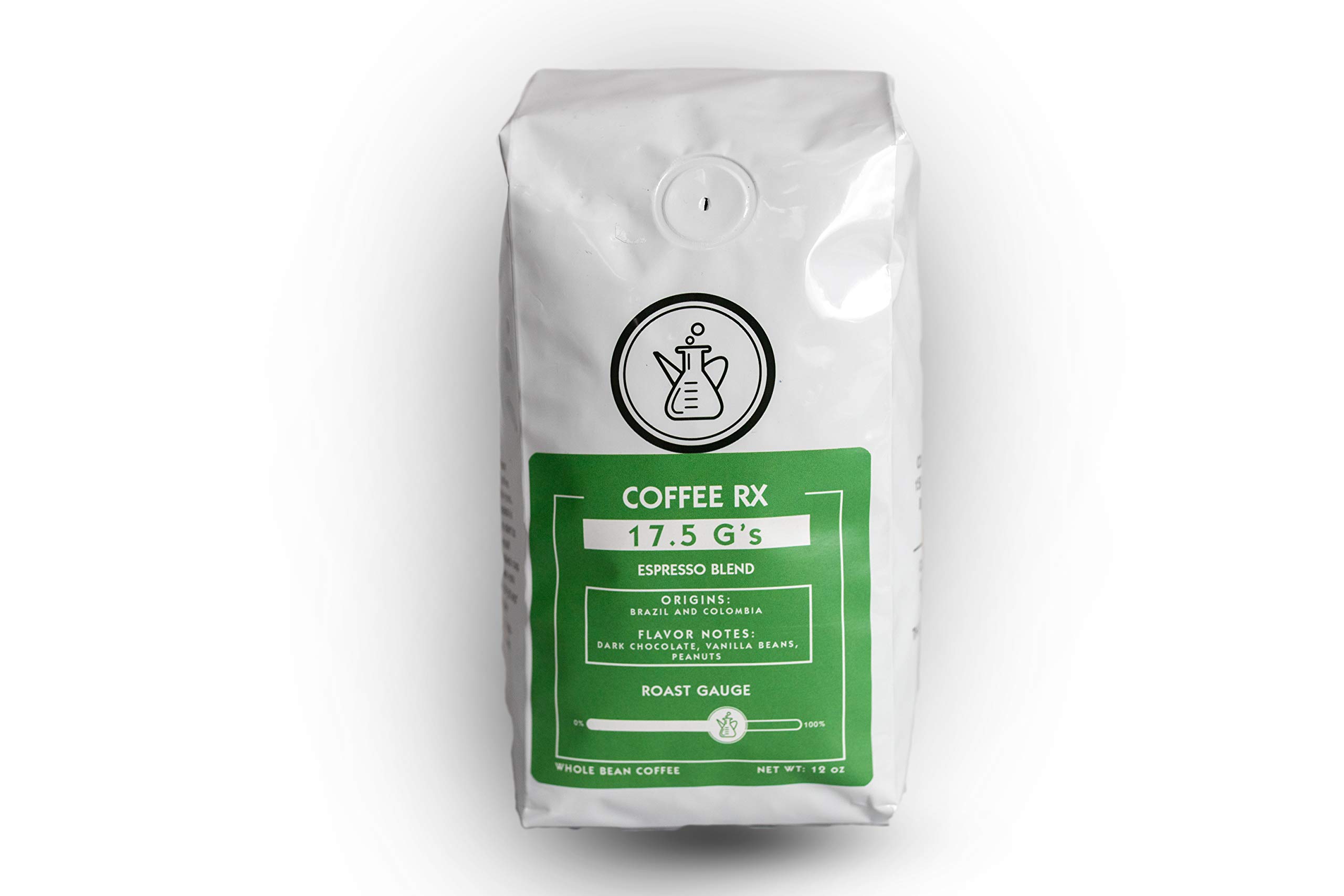 Coffee Rx17.5 G's Espresso Blend Whole Coffee Beans, 12 oz.