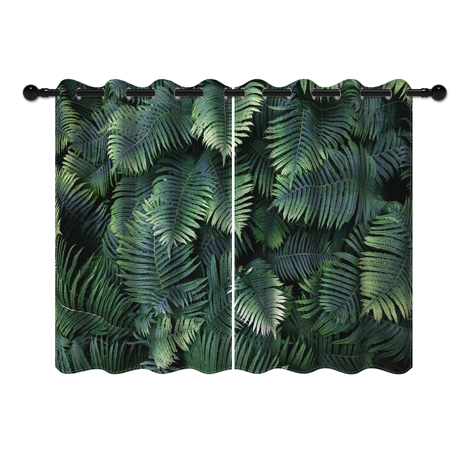Rideau Feuilles Tropicales YONGFOTO 117x138cm | Décoration Salon et Cuisine