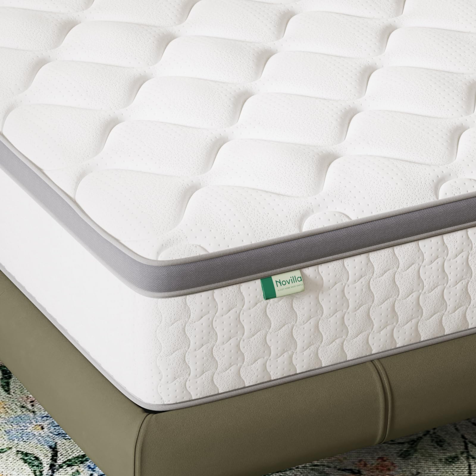 Novilla 2FT6 Small Single Mattress - 25cm Medium Firm Hybrid Mattresses | UK Pocket Sprung & Foam for Orthopedic Support & Luxury Comfort, Soft-Touch Cover, Mattress in a Box (75x190cm)