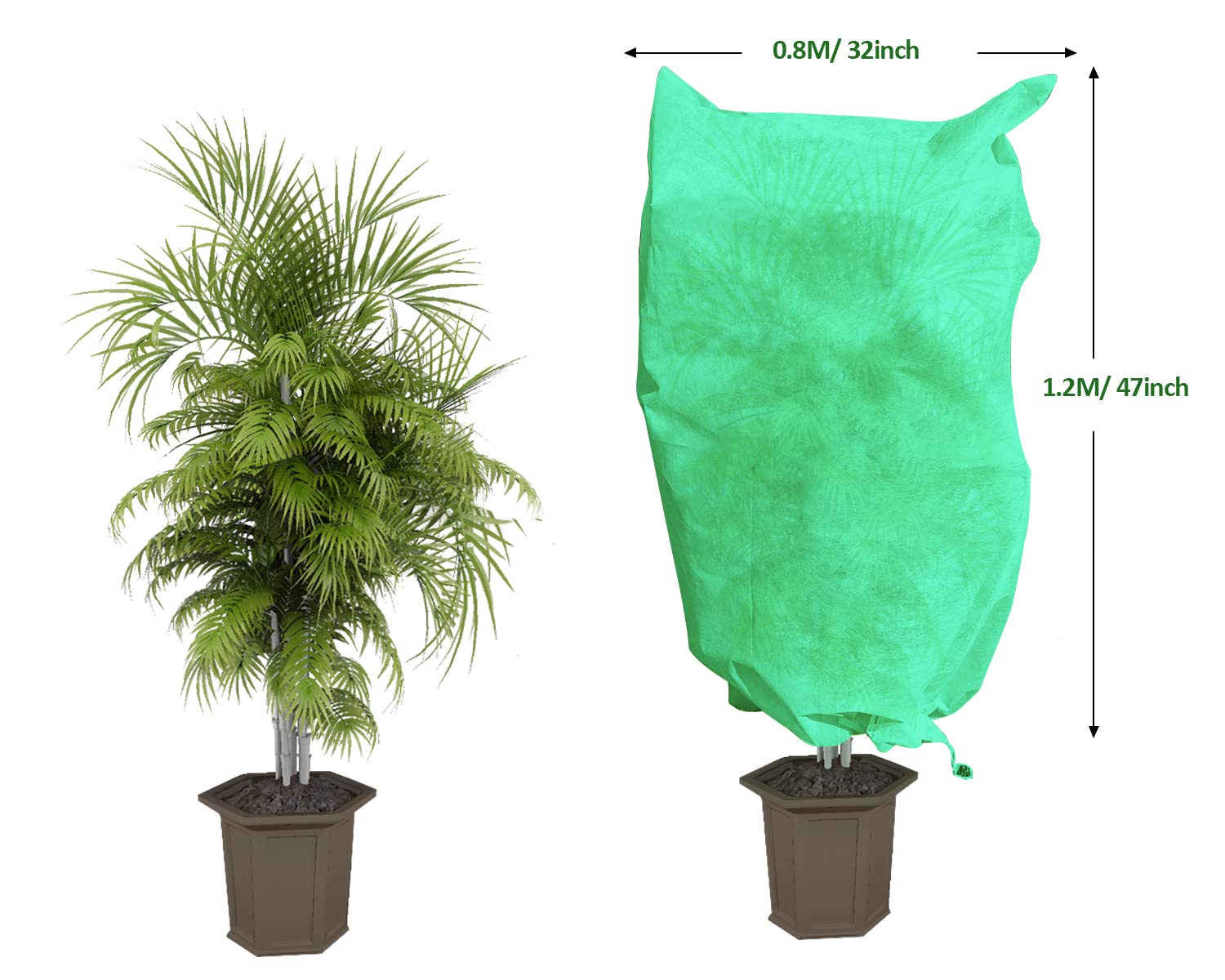 EAONE Paquete de 12 cubiertas para plantas de protección contra congelación, verde-M