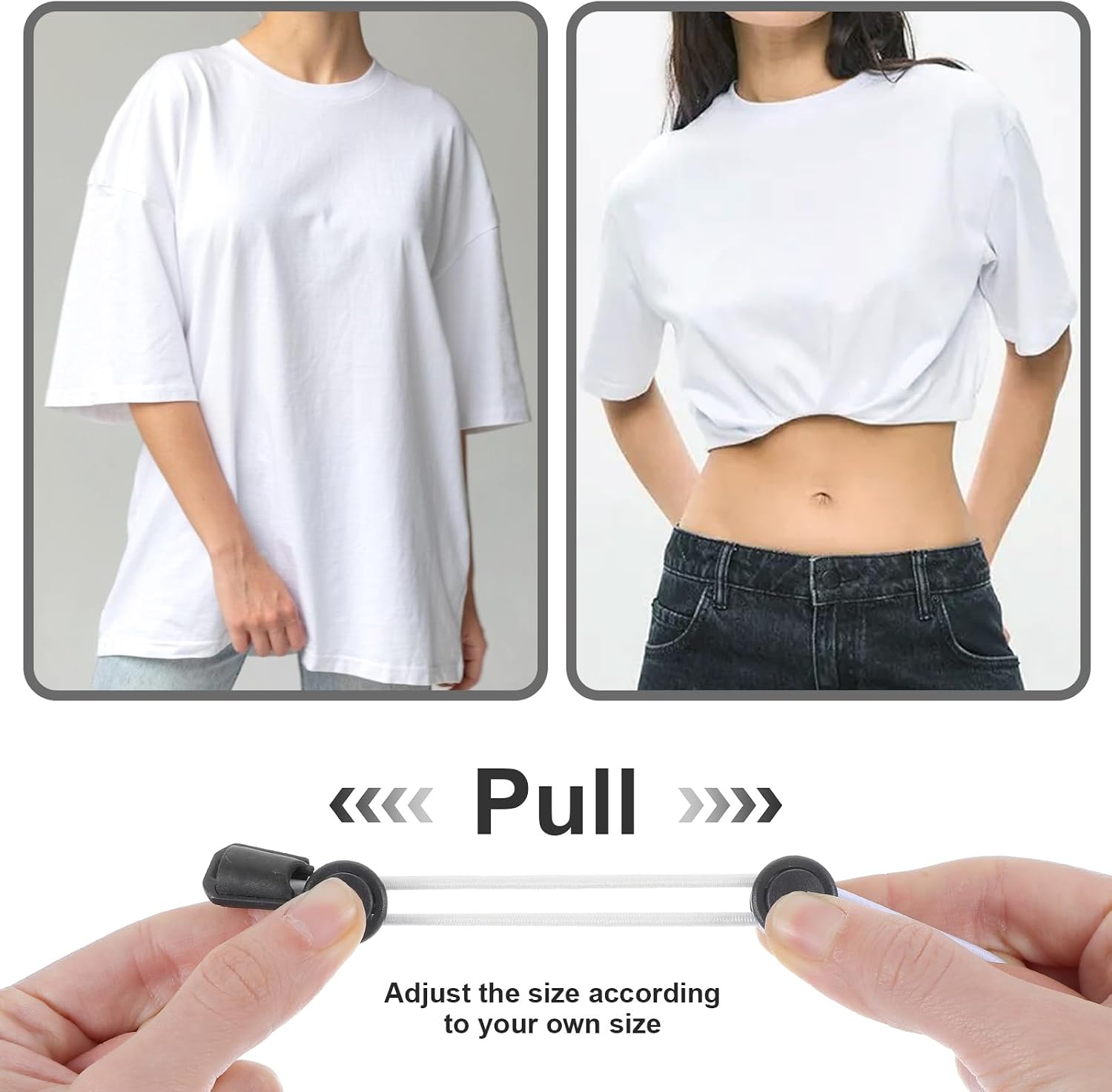 Mabor 2 Pcs Shirt Tuck Band Women, Tuck Adjustable Band, Crop Bands for Tucking Shirts Elastic Bands to Change The Style of Your Tops Shirt Stays Belt for Women