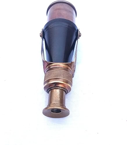 Miniatura 3 de SIFAAT WORLD Latón náutico antiguo hecho para Royal Navy London-1917 monocular con funda protectora de cuero (réplica)