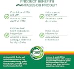 Jamieson Oméga-3 Select 1000 mg, améliore la santé cardiaque, soutient la santé cérébrale et réduit l'inflammation. Avec 300 mg d'EPA et 200 mg de DHA, Non-OGM, sans gluten, 200 gélules molles