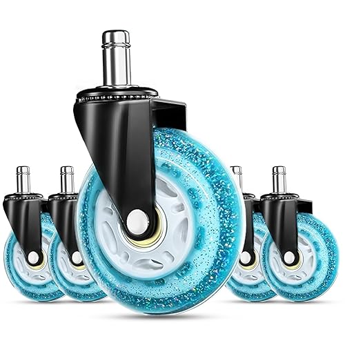 Vista 37 de RidRed Ruedas giratorias de repuesto para sillas de juegos o de oficina, de alta resistencia, de hule, ajuste universal, de 3 pulgadas, sin ruido