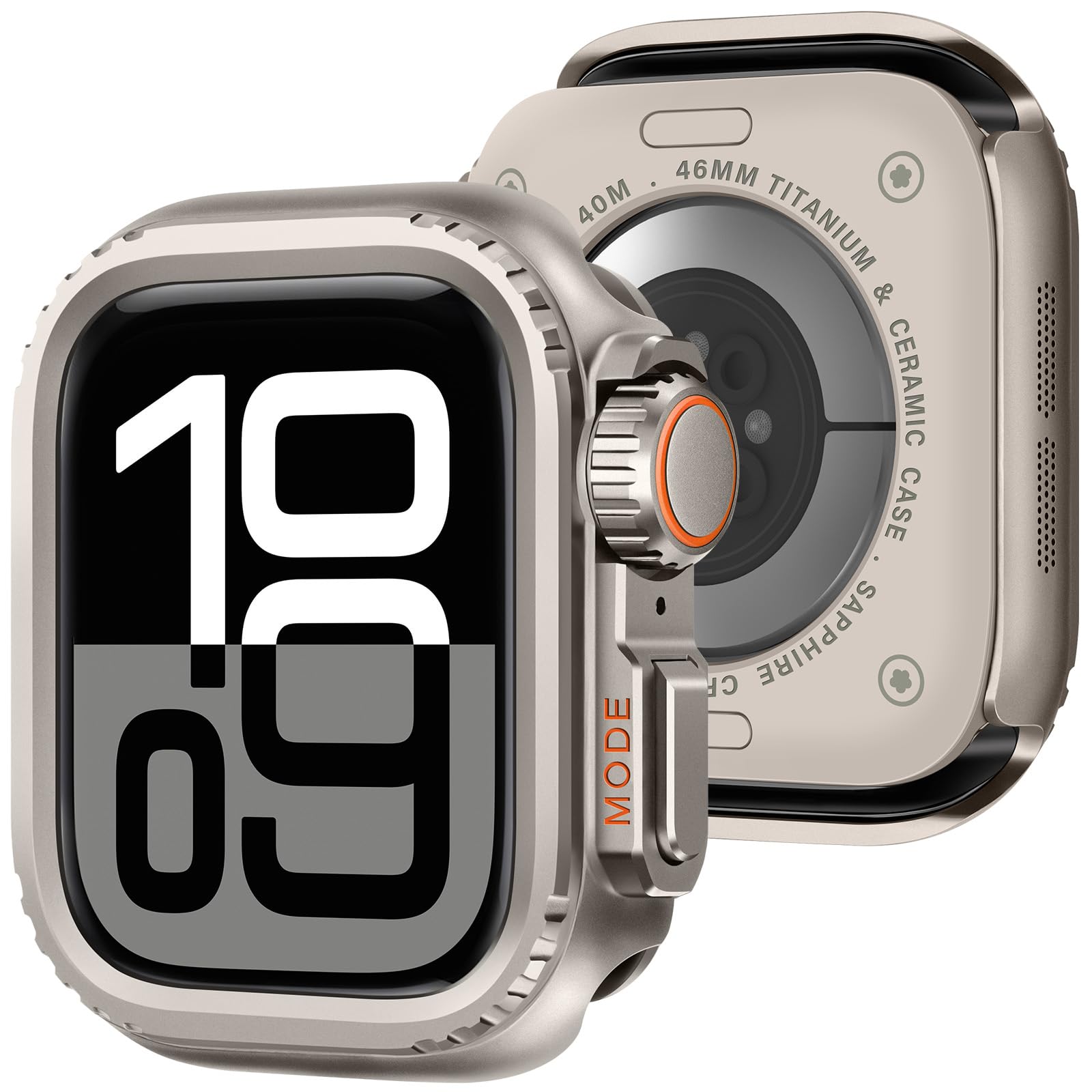 Bisikor Metalowe etui 2 w 1, kompatybilne z Apple Watch serii 11/10 46 mm, wytrzymałe, odporne na wstrząsy metalowe etui z tylną obudową do iWatch 46 mm (tytanowe)