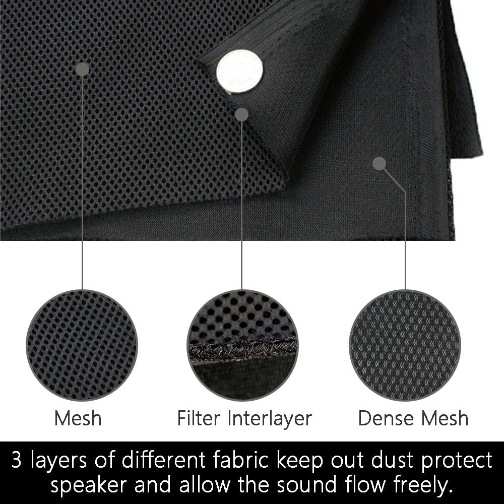 Speaker Grill Cloth Stereo Mesh Fabric for Speaker Repair, Black - (55 * 40 in / 140 * 100 cm) x (26 pcs / 1 Carton)