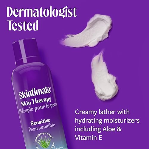 Vista 13 de Skintimate Skin Therapy Gel de afeitado de piel seca para mujeres, paquete de 3 Crema de afeitar Skintimate para mujeres, crema de afeitar