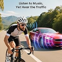 Vista 6 de Open-Ear Bluetooth Bone Conduction Sport Headphones Sweat Resistant Wireless Earphones Open Ear Earbuds Wireless Bluetooth Headset with Mic for