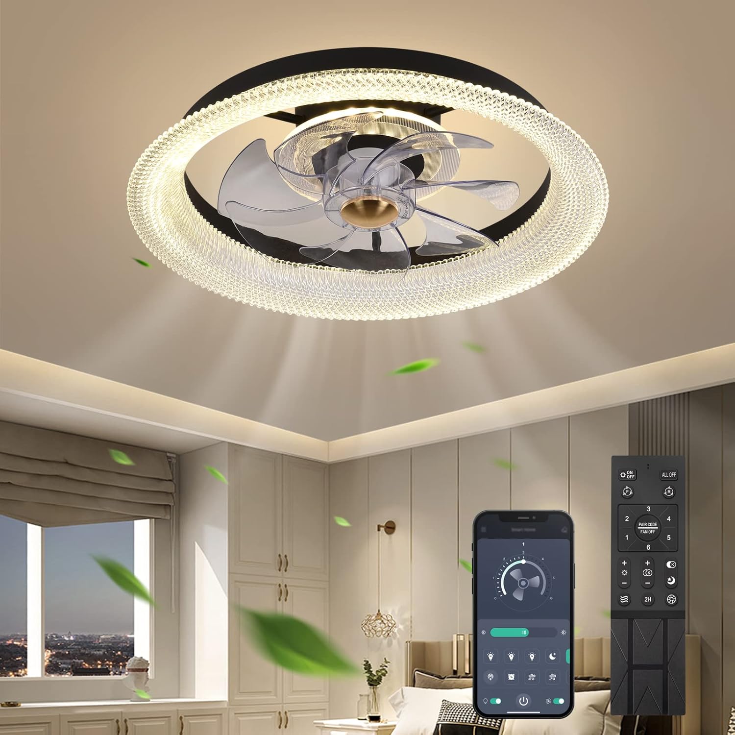 Fszdorj 2023 Upgraded 20‘’ Smart Ceiling Fan with Light