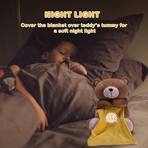 Miniatura 6 de BEREST Oso de sueño recargable para bebé, proyector de luz nocturna para decoración de guardería, sensor de latido del corazón de la madre, máquina