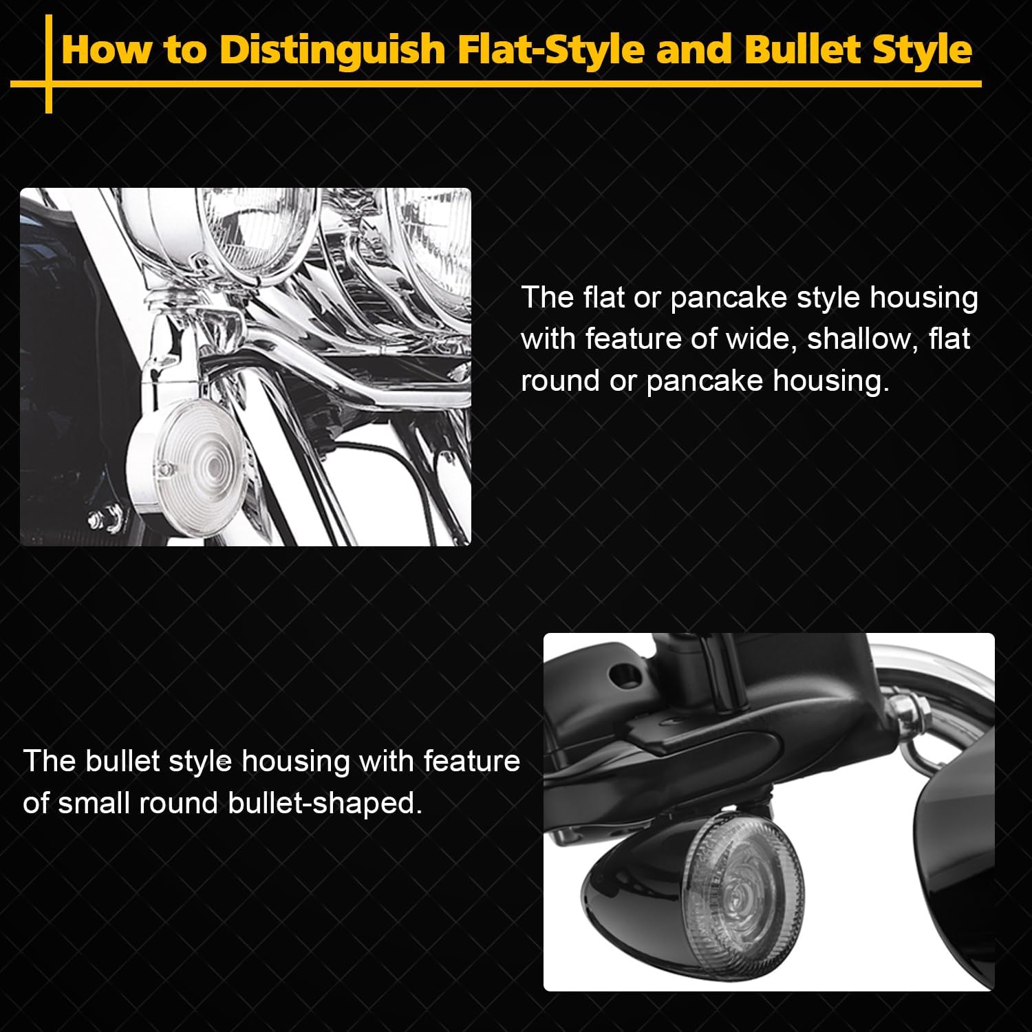 SUNPIE Motorcycle Turn Signal Bulb 1157 Bullet Style Front Switchback Blinker BAY15D LED Lights Compatible for Touring Dyna Softail Sportster Street Glide Road Glide Iron 883, White and Amber
