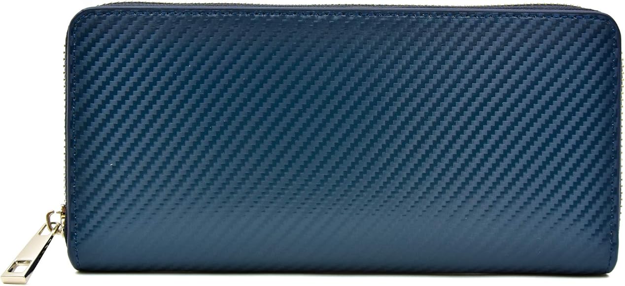 Amazon | [イロニス] カーボン レザー 艶 有 光沢 財布 バイカラー 