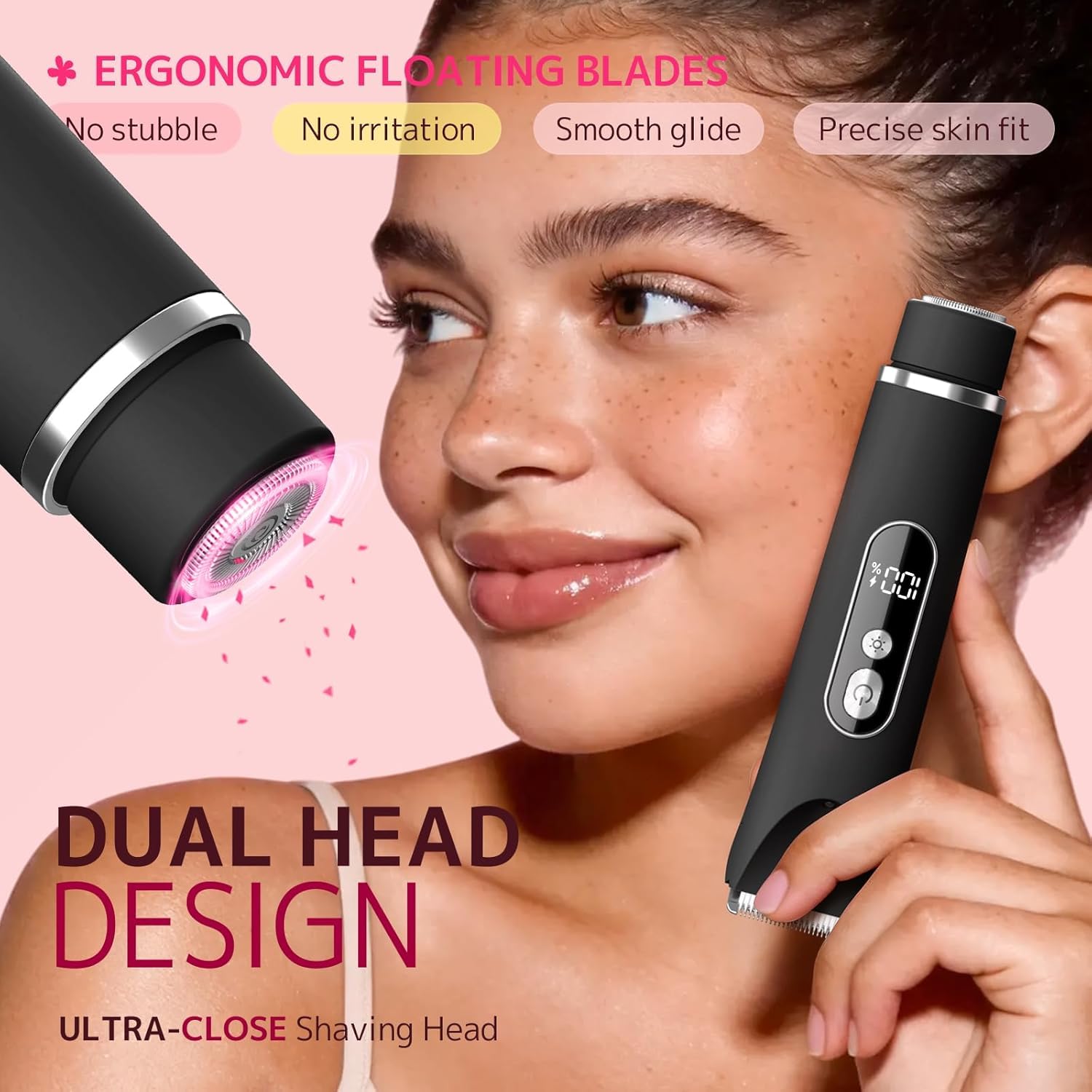 Bikini Trimmer for Women,Smooth Electric Razor for Sensitive Skin, IPX7 Waterproof Wet & Dry Cordless Body Shaver & Grooming Set for Bikini Area, Pubic Hair, Face, Underarms & Legs (All Black)