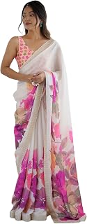 SGF11 Women's Satin Chiffon Soft Silk Saree With Unstiched Blouse Piece Price In India