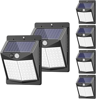 SEZAC Solar Lights Outdoor, [6 Pack/3 Modes/50LED] Motion Sensor Security Lights Solar Security Lights IP 65 Wireless Waterproof Outdoor Lights for Garden Patio Yard Deck Garage Fence Pool