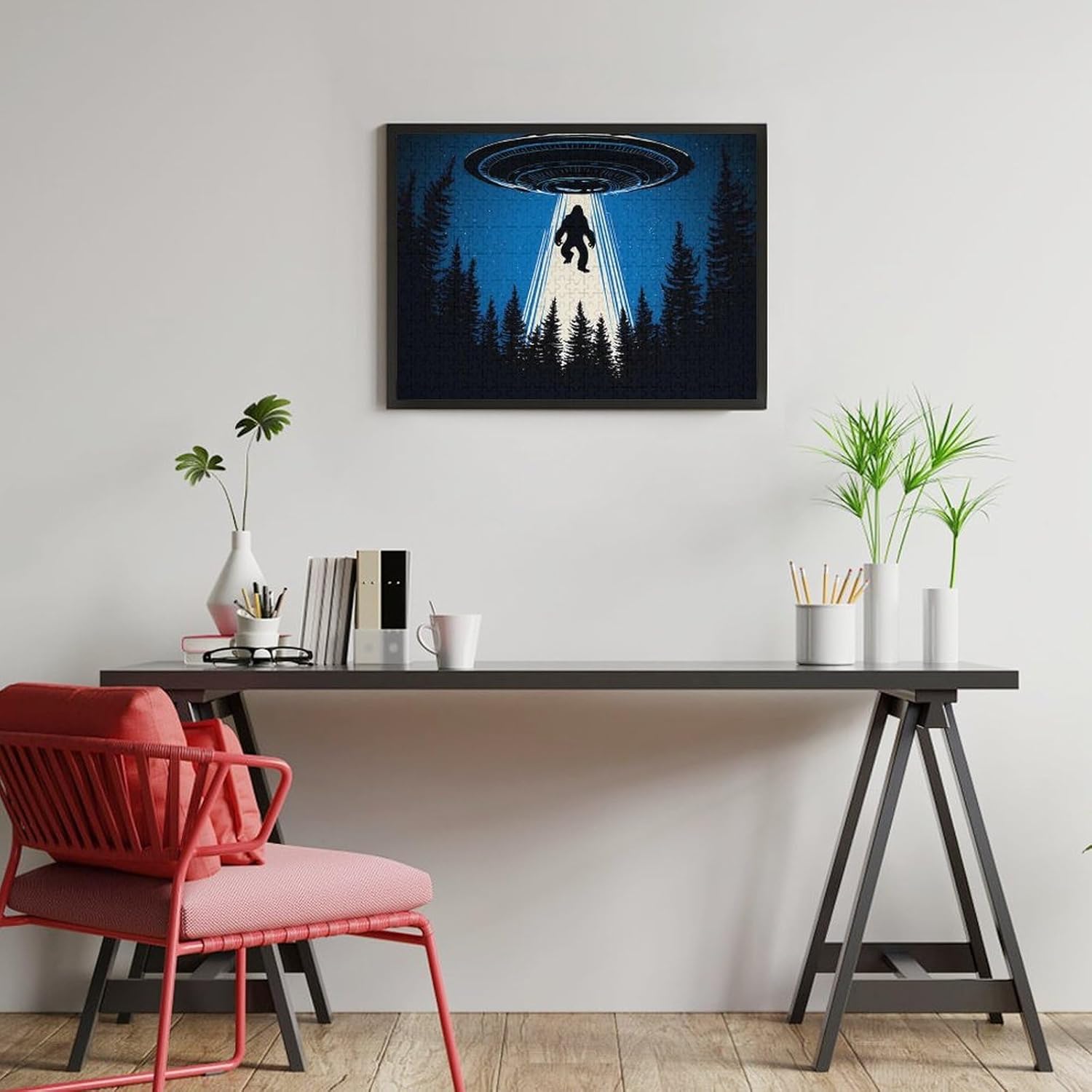 Squatch Alienes Bigfoot Puzzles for Adults 500 PCS Wooden Jigsaw Puzzle Wall Decor Christmas