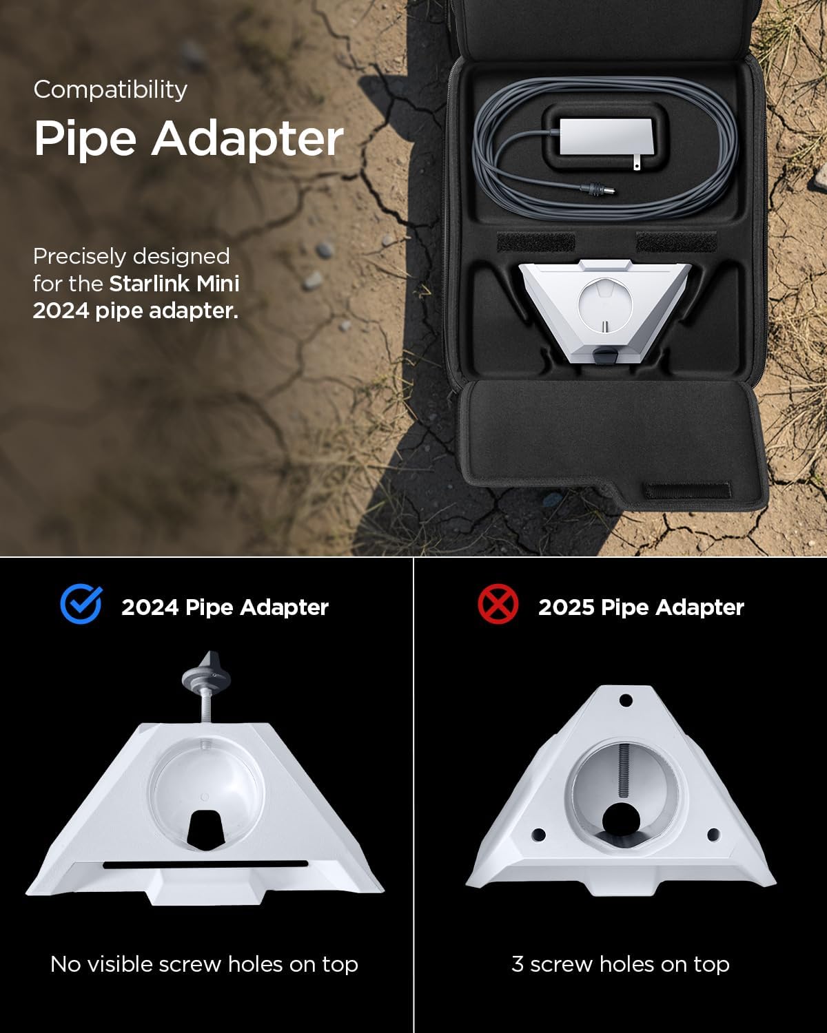 Spigen for Starlink Mini Carrying Case EVA Hard Shell Shockproof Travel Organizer for Device and Accessories - Carbon