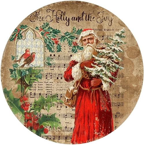 50 calcomanías de notas vintage de Navidad de Papá Noel para niños calcomanías de regalo victorianas de 15 pulgadas sellos redondos para laptop