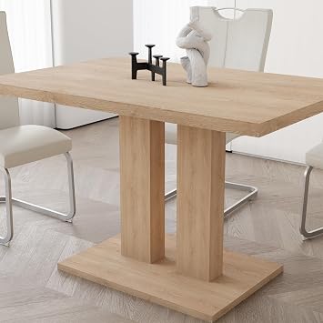 HIPIHOM Modern 58'' Kitchen Dining Table and Chairs, 7 Piece Rectangular Dining Table Set for Home, Kitchen, Living Room, Dining Room (Dining Table + 6 White Chairs)