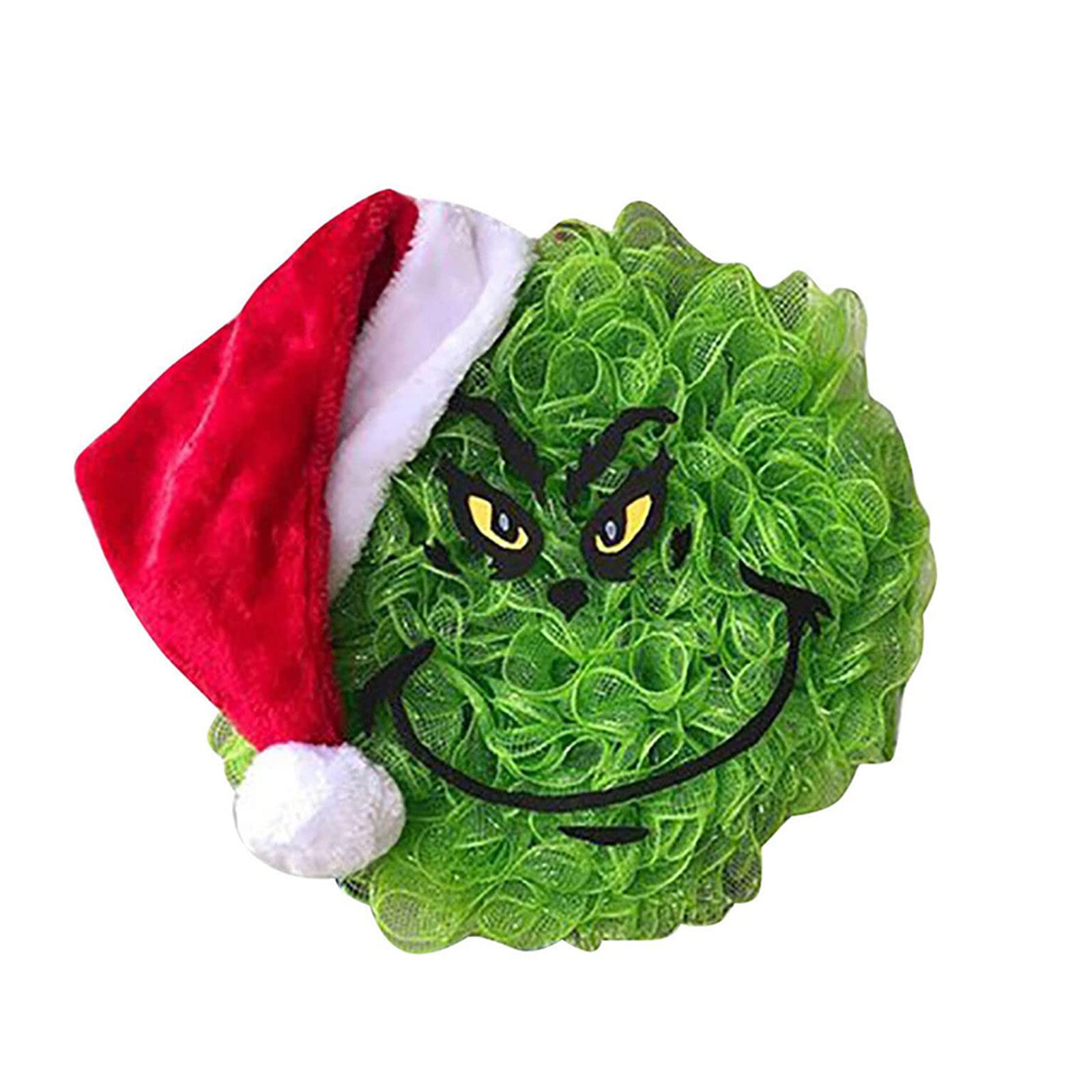 ZBLL Christmas Grinc-h Wreath Ornament, 15.7in Soft Front Door Welcome Sign, Xmas Home Party Garland Decorations for Door Wall Window (1pc), ZB52