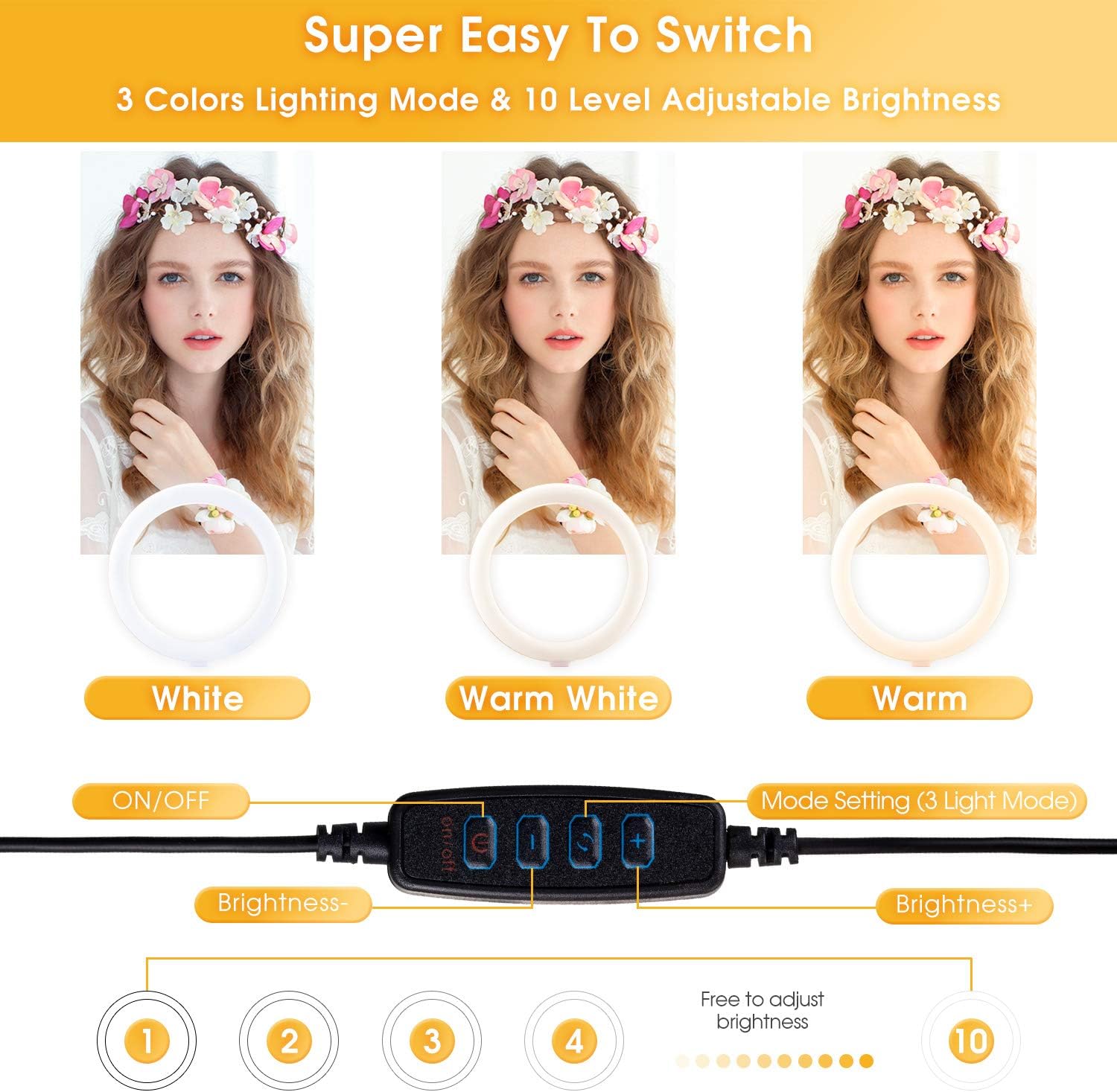 Flash Deals - 40% OFF BestGK 10.2'' Selfie Ring Light with Adjustable Stand & Cell Phone Holder, 3 Modes 10 Brightness Levels, LED Ring Light with Ble Remote Shutter for YouTube/Live Stream/Photography/Makeup/Self-Portrait