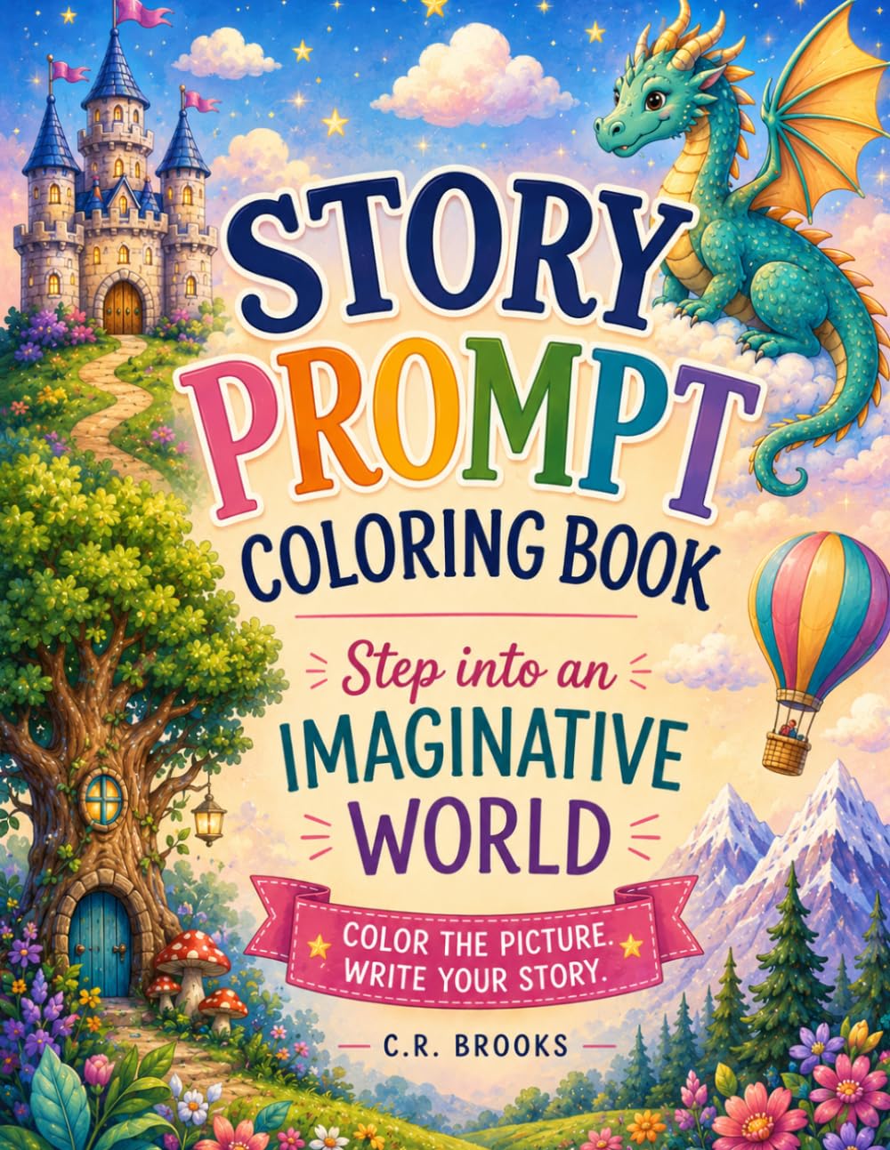 Story Prompt Coloring Book for Kids: Color the Picture, Write the Story