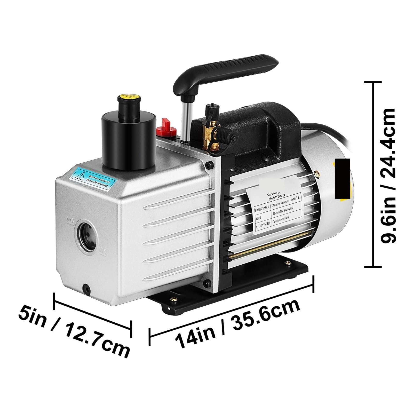 Vakuumpumpe, Vakuumpumpe, 1 PS, zweistufig, for HVAC, Drehschieber, Entgasung, Verarbeitung, Klimaanlage, automatische Klimaanlage, Kältemittel-Vakuumpumpe, 2-stufig,für HVAC/AUTO AC(10CFM 1HP)