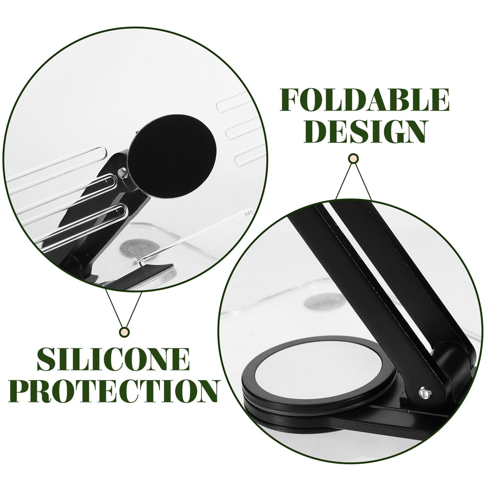 FRCOLOR Soporte para Tableta de Acrílico Negro Estable y Plegable para Escritorio Diseño Giratorio Práctico para Tablets y Dispositivos