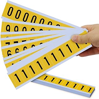 SmartSign "Numbers 0-9" Mylar Adhesive Number Labels Kit | 10 Cards/Kit, 0.875" x 1.5", Made in USA
