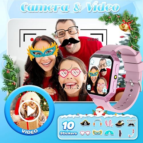 Miniatura 4 de Reloj inteligente para niños y niñas de 5 a 10 años, juguetes con pantalla táctil HD de 1.69 pulgadas, 26 juegos, podómetro, cámara de video, 13