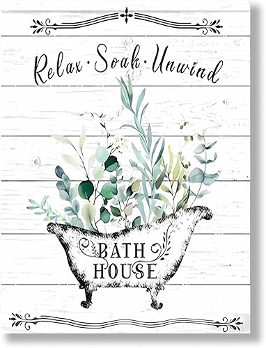 Lienzo floral para pared, decoración de pared de hojas y flores, fondo de madera rústica, decoración de baño para decoración de baño vintage de