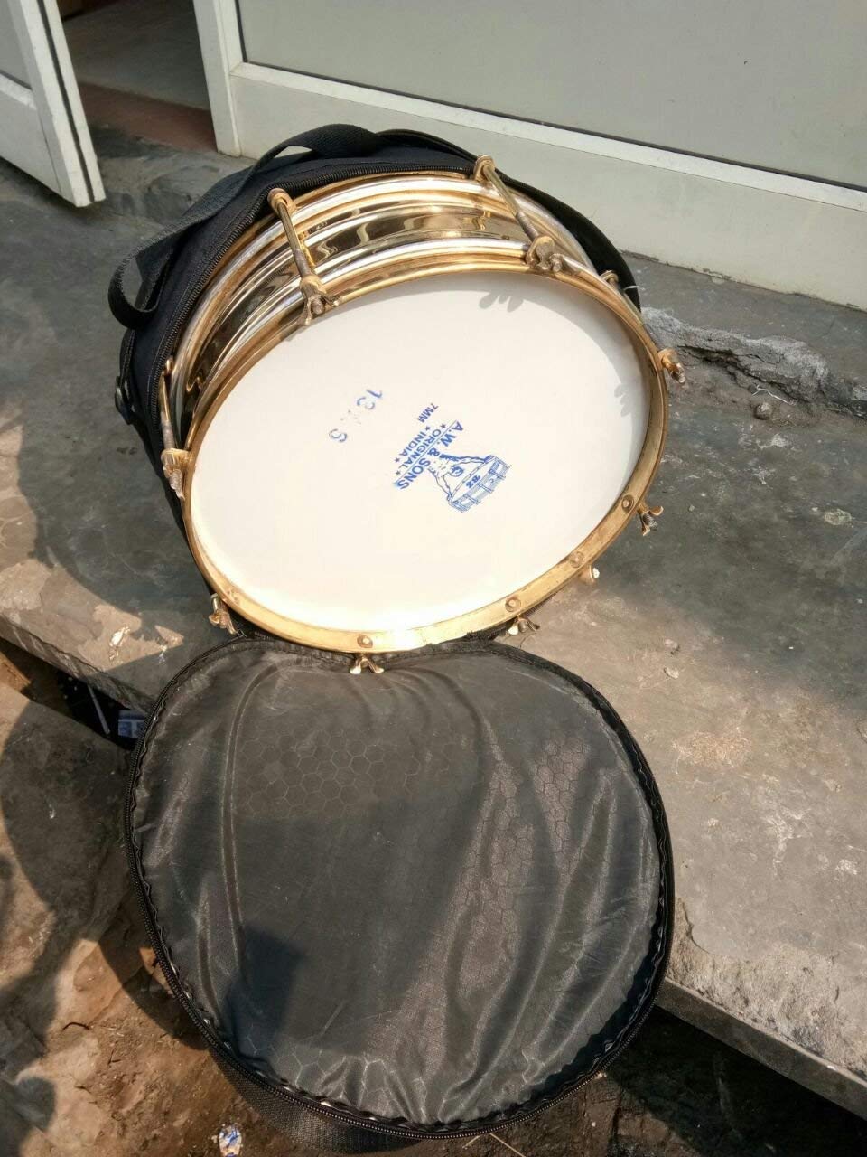 - Queen Export New Brass Sidedrum School Band Marching 14"Inch +2Pc Skin+Sticks