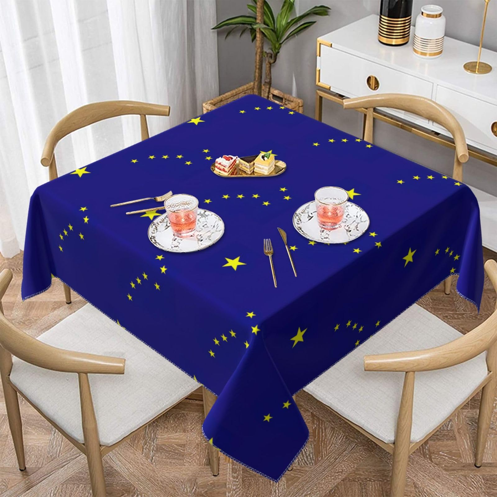Nappe carrée imprimée drapeau de l'Alaska infroissable