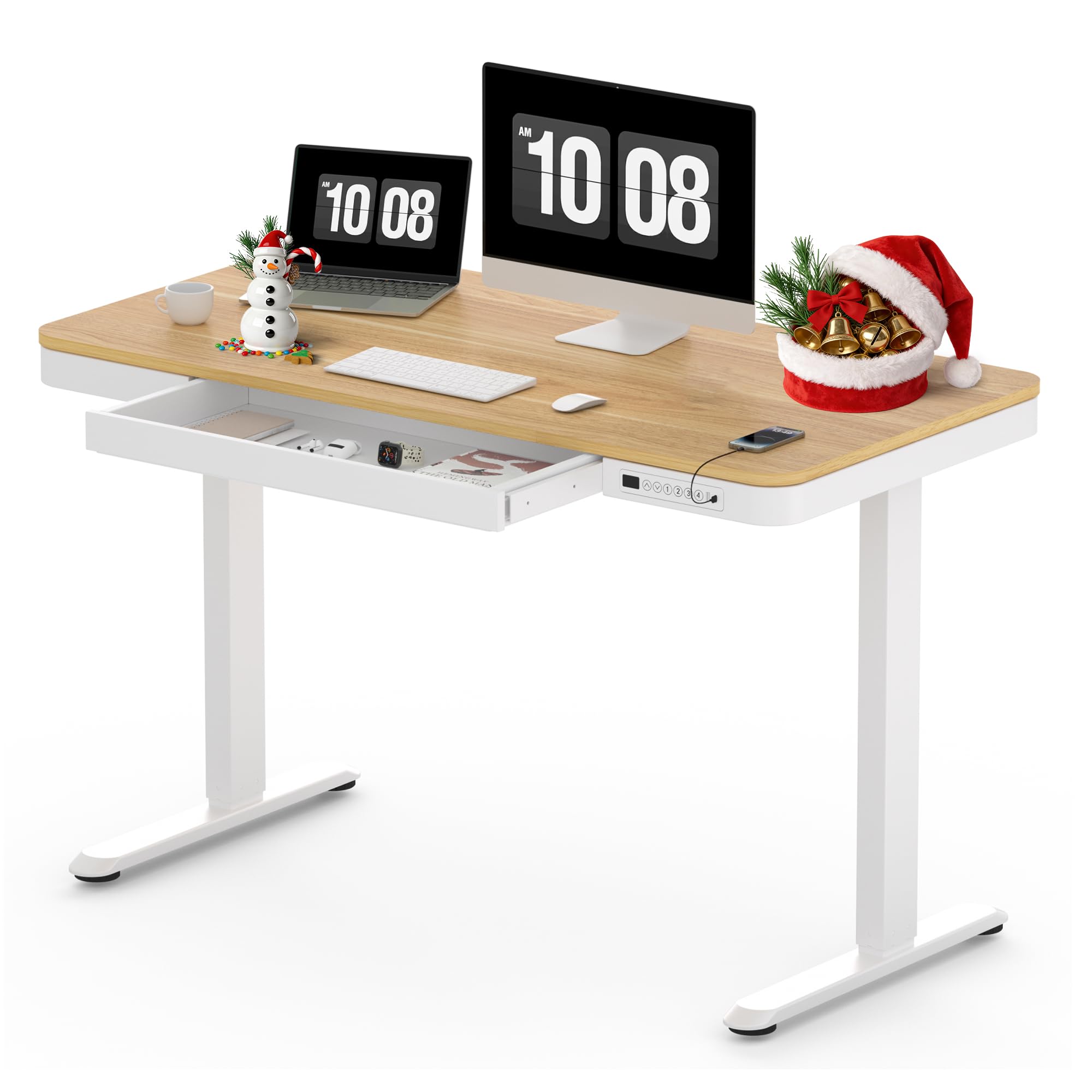 ai.sano.8645729★カウンターテーブル Amazon.com: SANODESK Standing Desk with Drawer, Electric Height