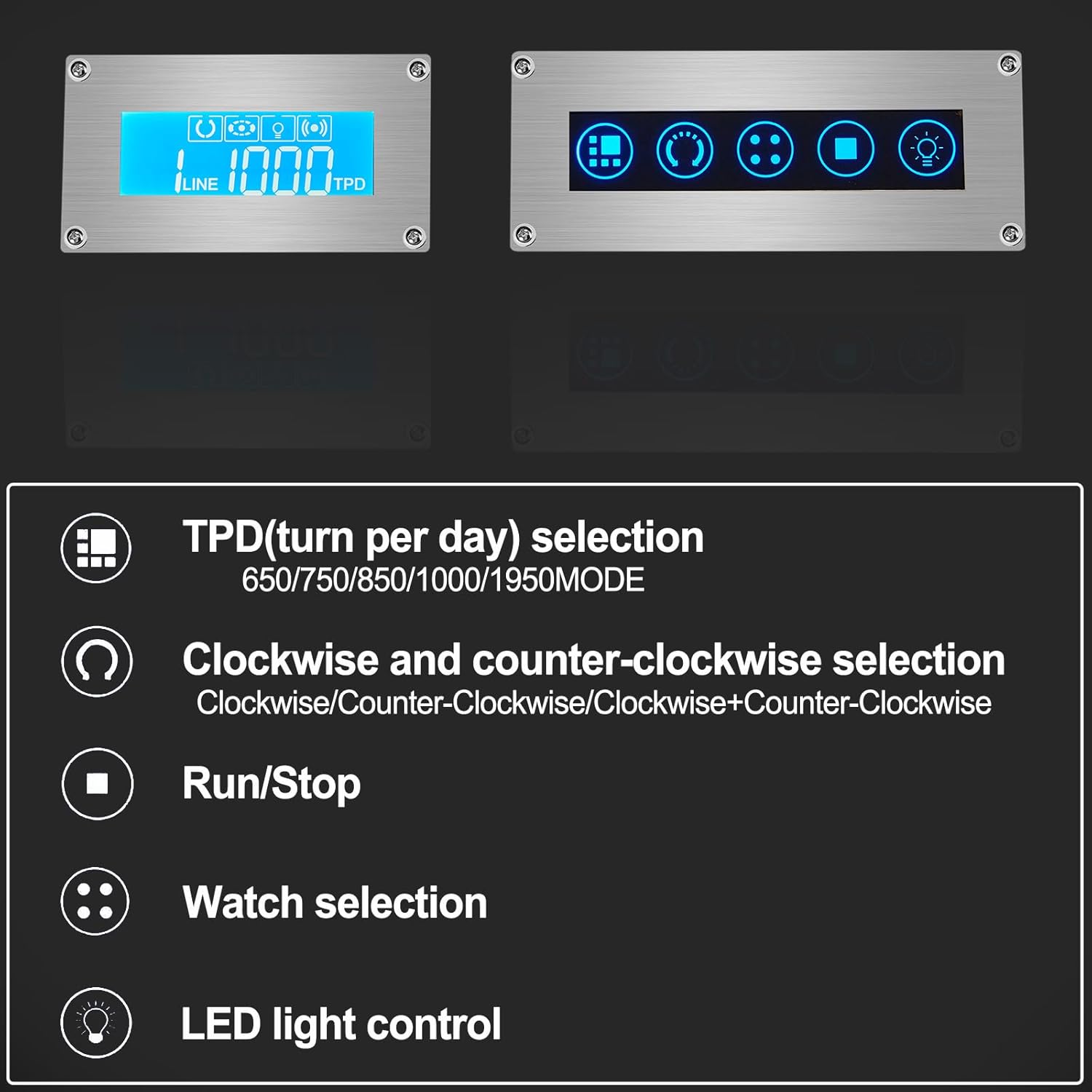 Watch Winder for 9 Winding Spaces Automatic Watches, Ultra-Quiet Japanese Motors, Built-in LED Illumination and LCD Touchscreen Control