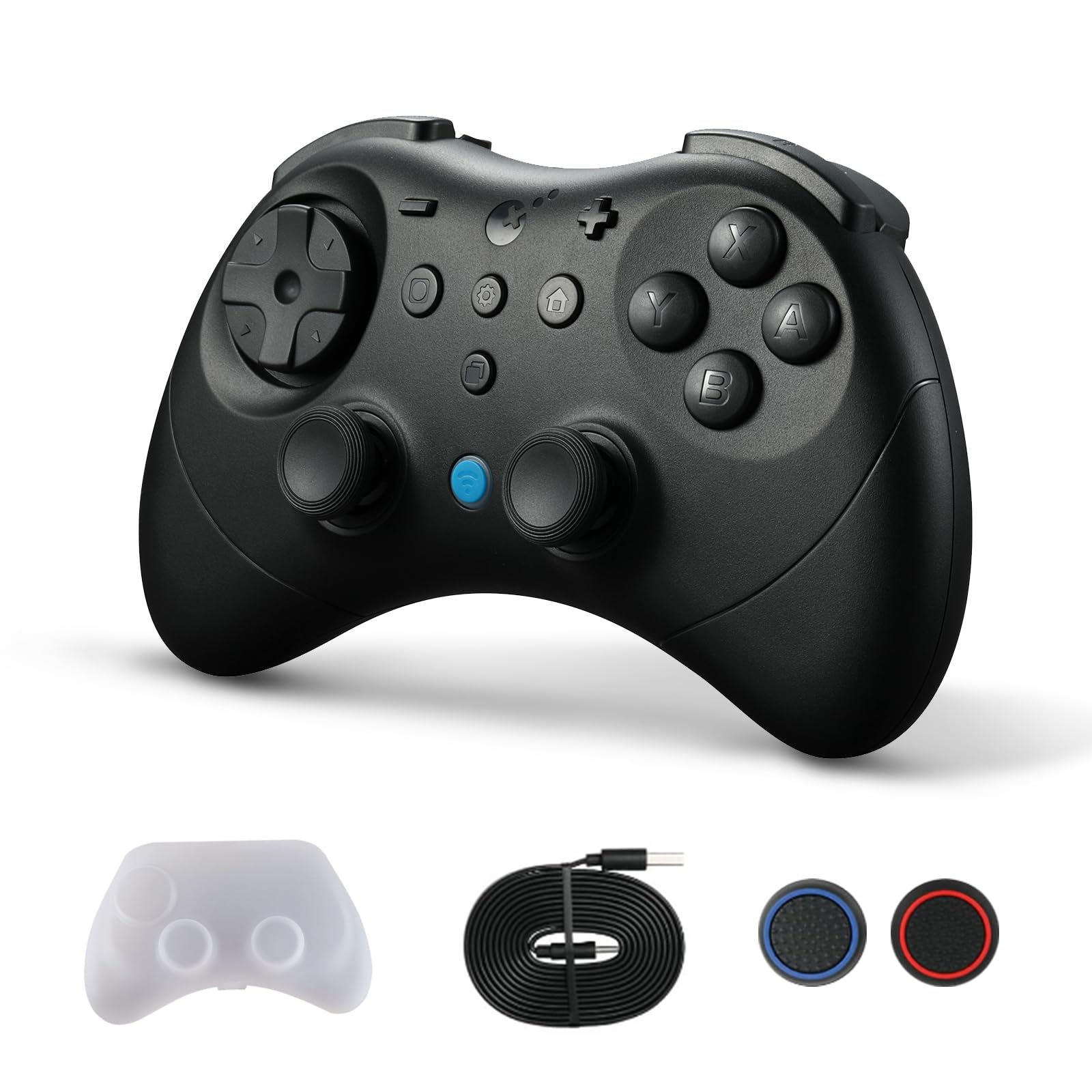 GuliKit Elves 2 Pro Wireless Controller für Switch/Switch 2/PC/Android/iOS, Bluetooth Controller mit Hall Effekt Joystick, 1000Hz Abtastrate, Magnetischem Vibrator, Super Haptik, Rotary Rumble,Schwarz | Für Switch/Switch 2, PC, Android & iOS, 1000Hz Polli