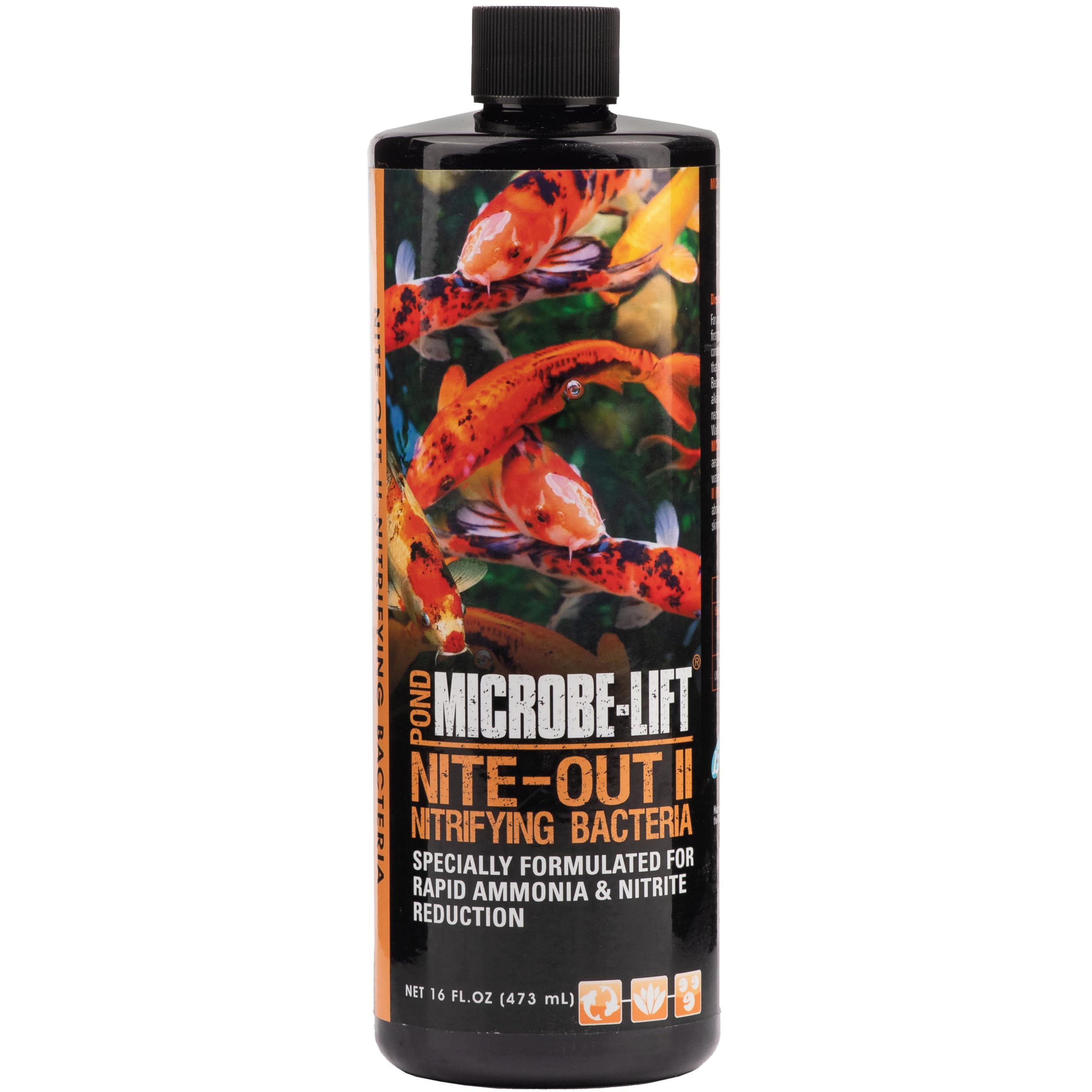 MICROBE-LIFT Nite-Out II Water Cleaner for Outdoor Ponds and Water Gardens, Rapid Ammonia and Nitrite Reduction (16 Ounces)