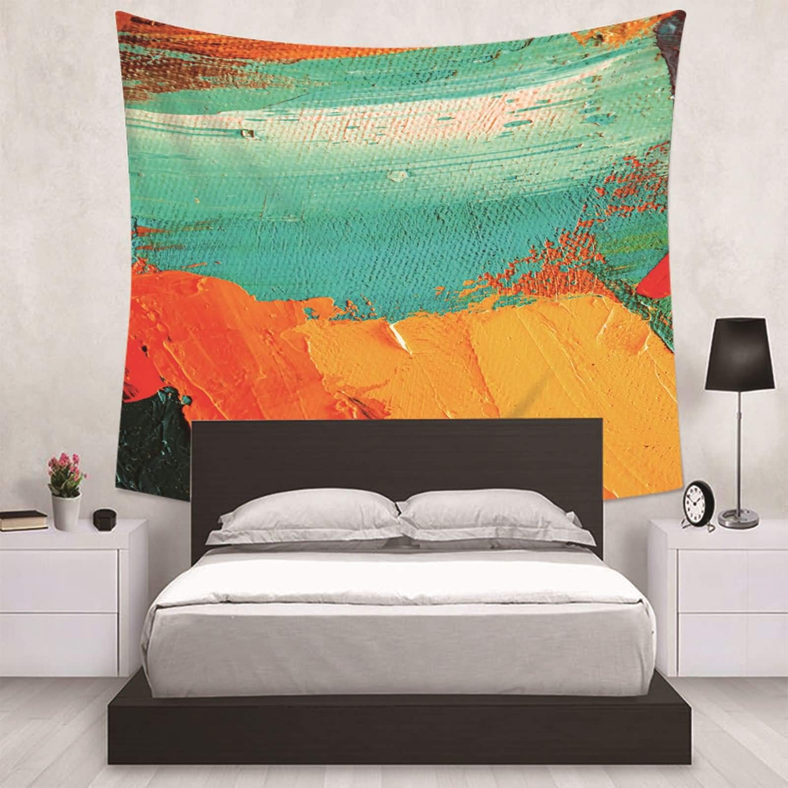 Dywan ścienny do sypialni, gobelin, makata na ścianę, wodoodporny, 350 x 256 cm, farba olejna, wzór dekoracyjny, do sypialni, salonu