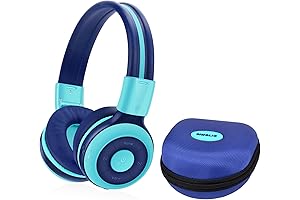 SIMOLIO Foldable Kids Headphones with Microphone & Multi-Volume Limit for Children, Boys, Girls