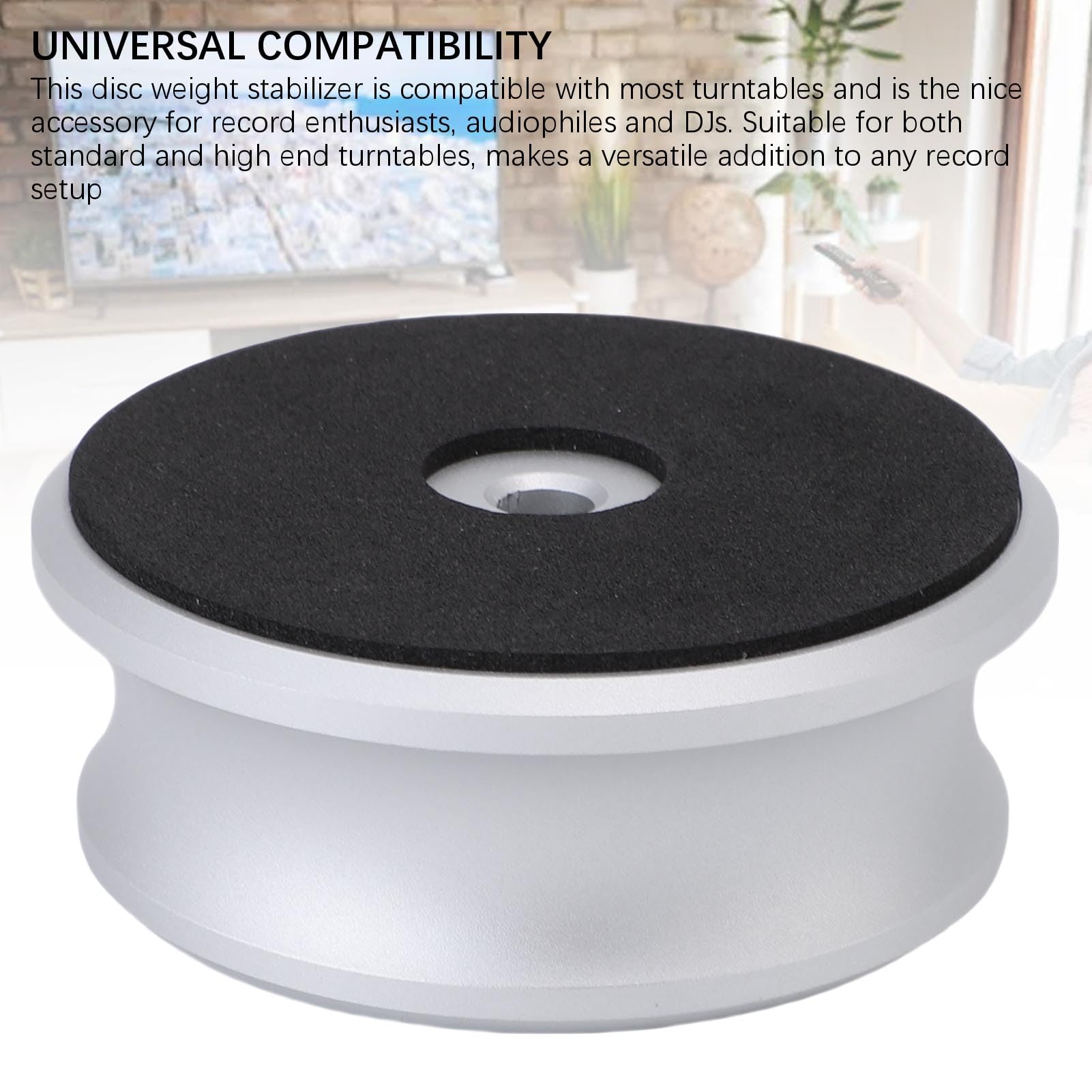 Cocoarm Stabilizzatore del Peso del Disco Morsetto per Peso del Giradischi in Lega di Alluminio con Buffer Riduce le Vibrazioni Appiattisce i Dischi Adatto Ai Giradischi per Audiofili DJ Ascolto
