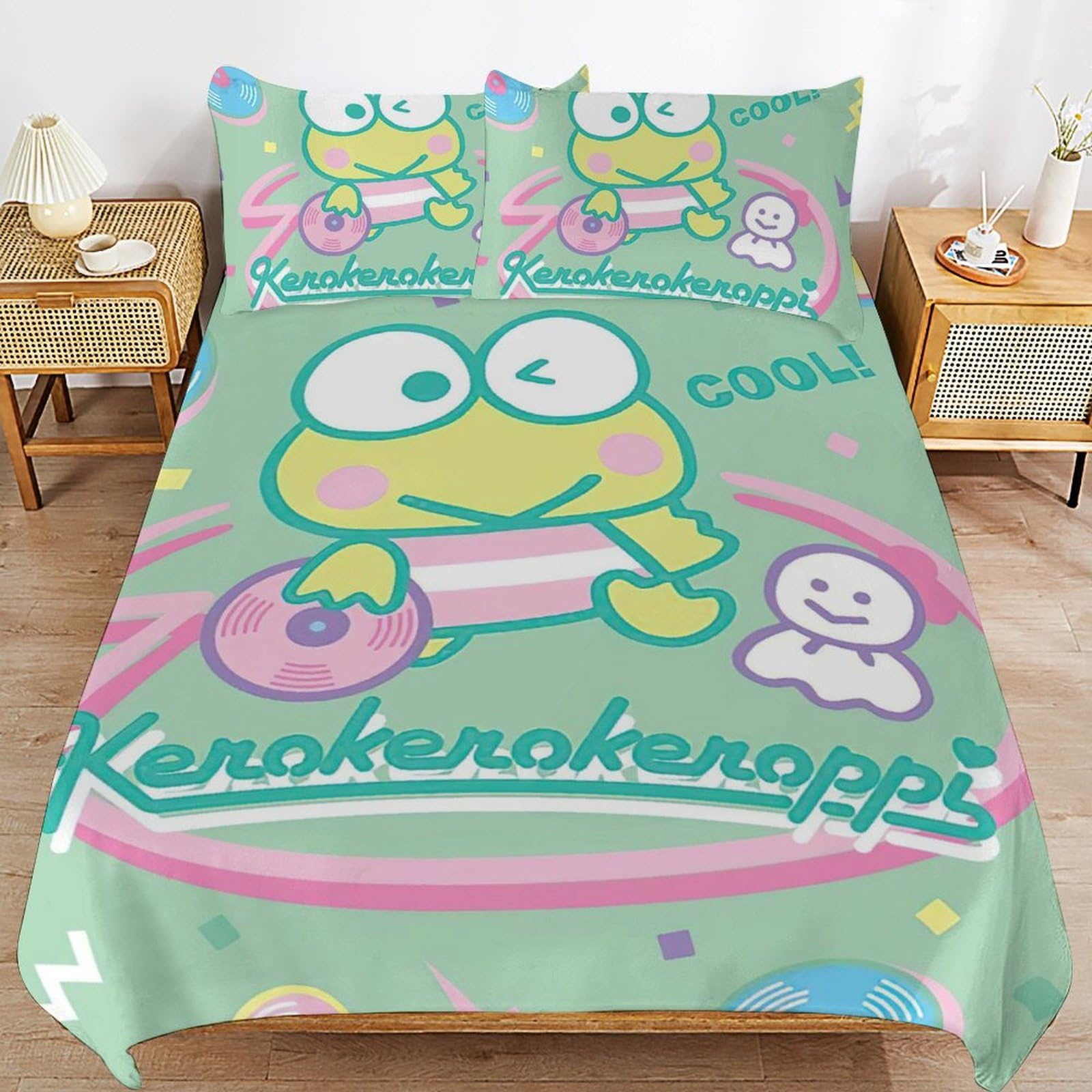 Amazon｜けろけろけろっぴ ベッド3点セット 布団カバー シングル 3点