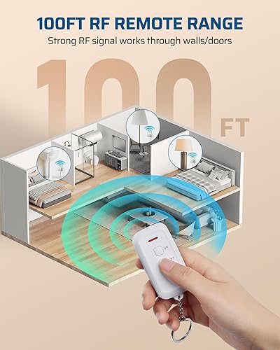 Miniatura 4 de DEWENWILS Toma de control remoto para interiores, interruptor de luz remoto inalámbrico, interruptor de salida remoto sin interferencias, sin