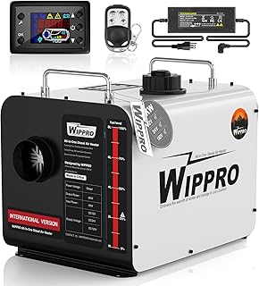 WIPPRO Diesel Heater 8KW 12V/24V/110V, 8L Diesel Air Heater with LCD Switch, Remote Control, for Campers, Car, RV Truck, B...