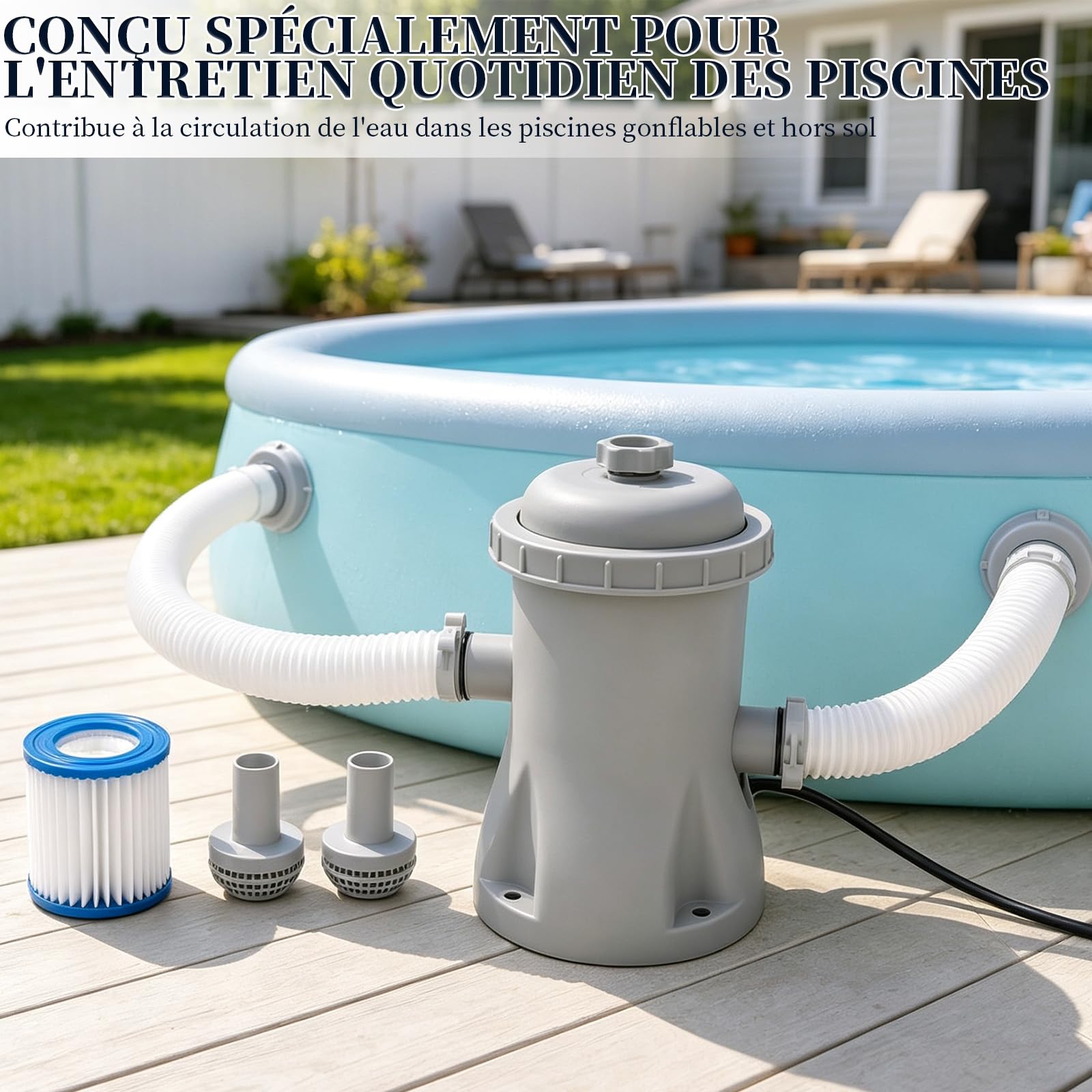 Pompe Piscine, Pompe Filtration Piscine Hors Sol 330 GPH