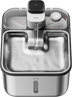 Stainless Steel Cat Water Fountain Wireless for Cats Indoor, 3.6L/123oz Automatic Metal Dog Water Dispenser,Cordless Battery Operated Pet Drinking Fountain,Rechargeable Waterer with Motion Sensor