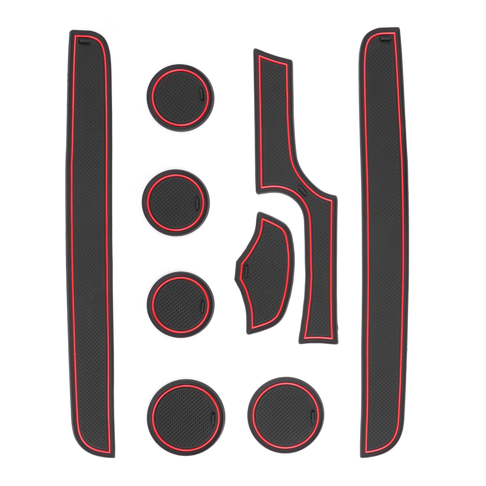 GAFAT Compatibile con Mini Cooper F56 (2 Porte) 2015-2022 2023 Tappetini Antiscivolo in Gomma, Cooper 2023 Tappetino per Console Centrale, Cuciture Porte, Accessori Cooper F56 (Rosso)